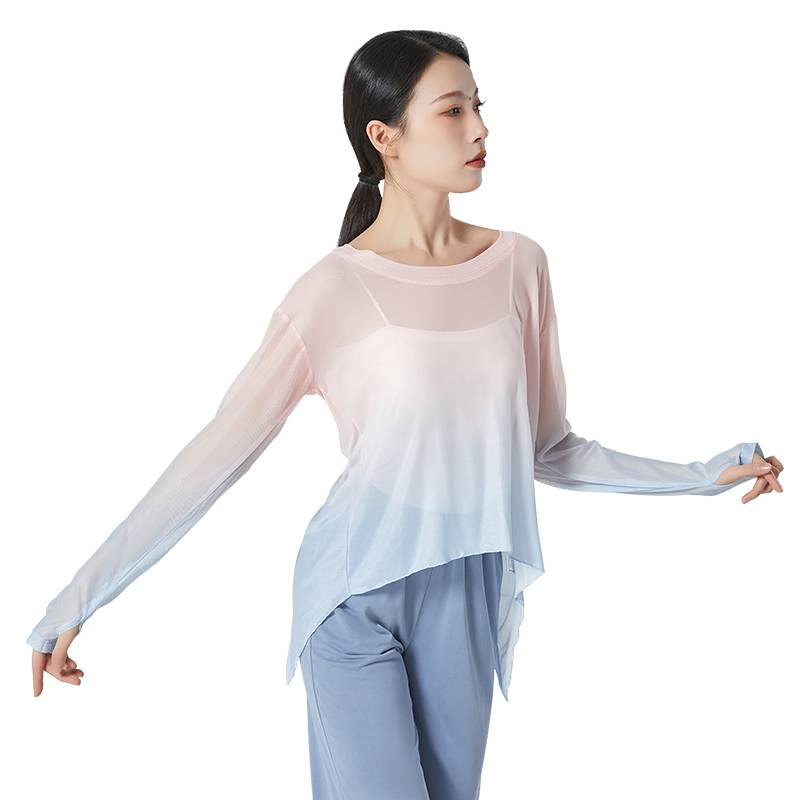 Recommended classical dance exercises, body rhyme gauze short blouse Chinese dance performance clothes loose dance top women's models