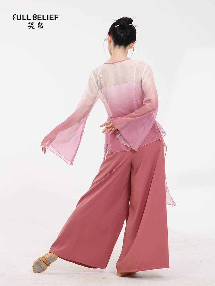 Fuxi Classical Dance Gradm -changing color gauze female dance clothing Chinese national dance performance performance clothes practice clothes