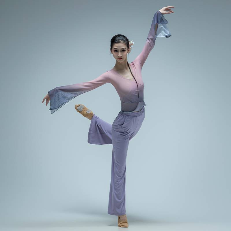 Classical dance body rhyme gauze thin long -sleeved practice service modern dance watch acting student art test dance service class girl