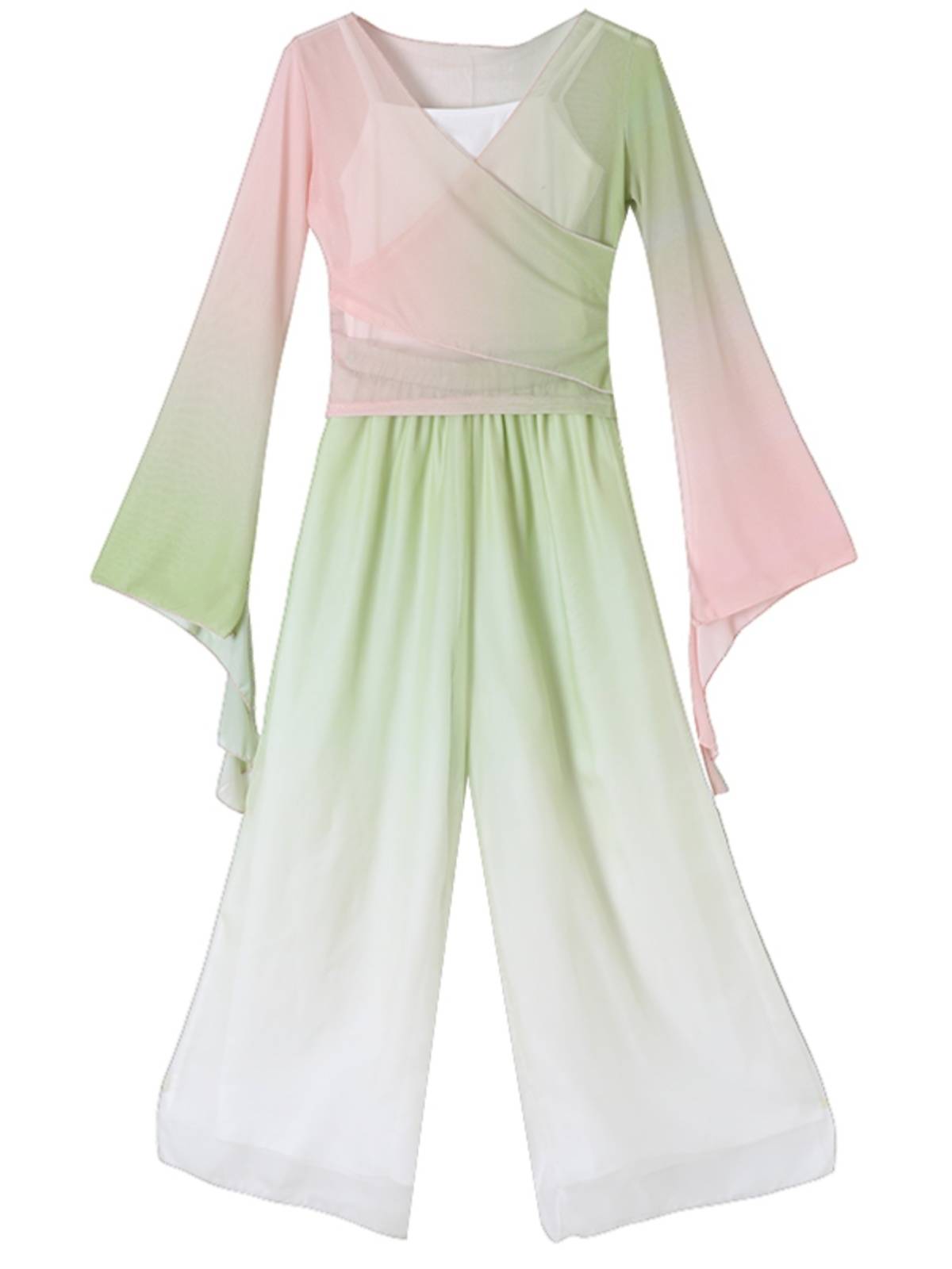 Classical dance clothing elegant body rhyme yarn jacket elasticity gradient leap practices Chinese dance national dance performance clothing