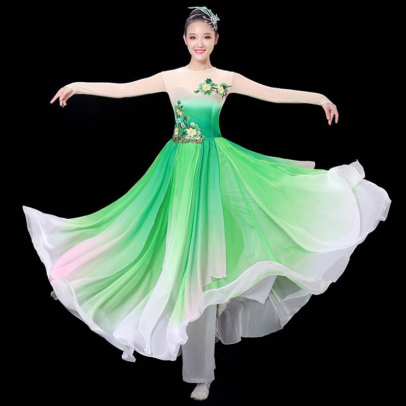 Classical Dance Performance Servant Female Performing Chinese Wind Jasmine Dance Clothing Modern Art Examination Jiaozhou Yangge suit suit