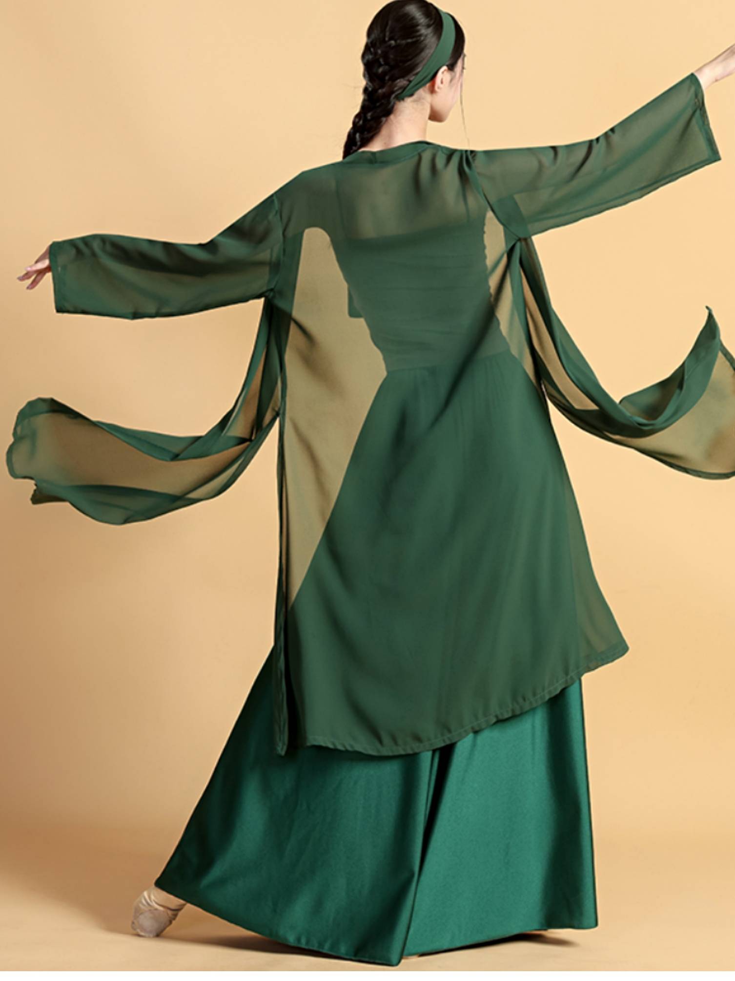 Chinese style female classical dance jazz jazz dance retro cardigan loose modern dance exercise skills ancient style wide leg pants