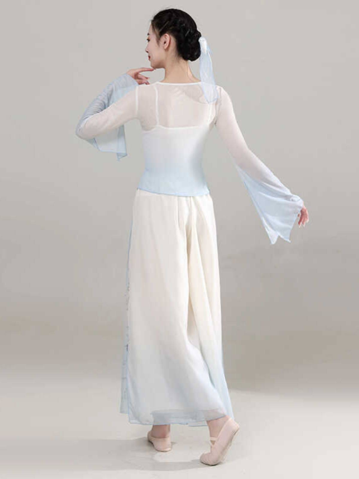 Classical dance clothing female elegant body rhyme, gathers, calligraphy skirts, pants, fairy style ancient style test Chinese dance exercise uniforms