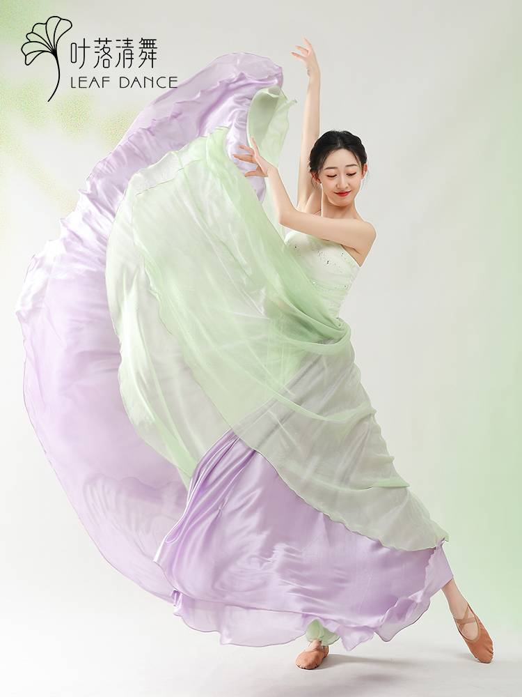 Ye Luo Qing dance classical dance double -layer contrasting skirt dance dance dance female Chinese dance elegant fairy performance service long skirt