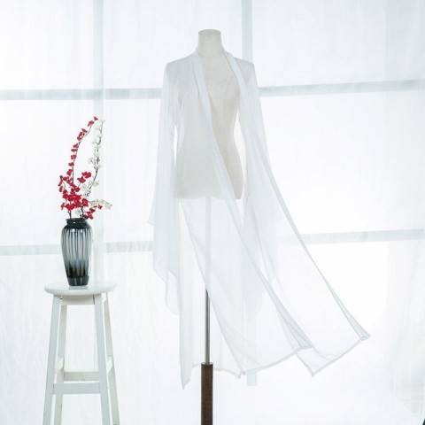 Big -sleeved shirt single piece of white costume Hanfu big sleeve shirt versatile narcissistic chipper shirt improved Hanfu film and television classical dance service