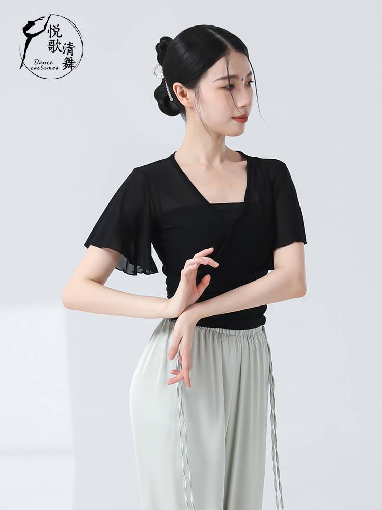 Classical Dance Yaji Xun clothes, rhyme clothing, girl elegant new dance, life exercises, nets, Chinese dance top