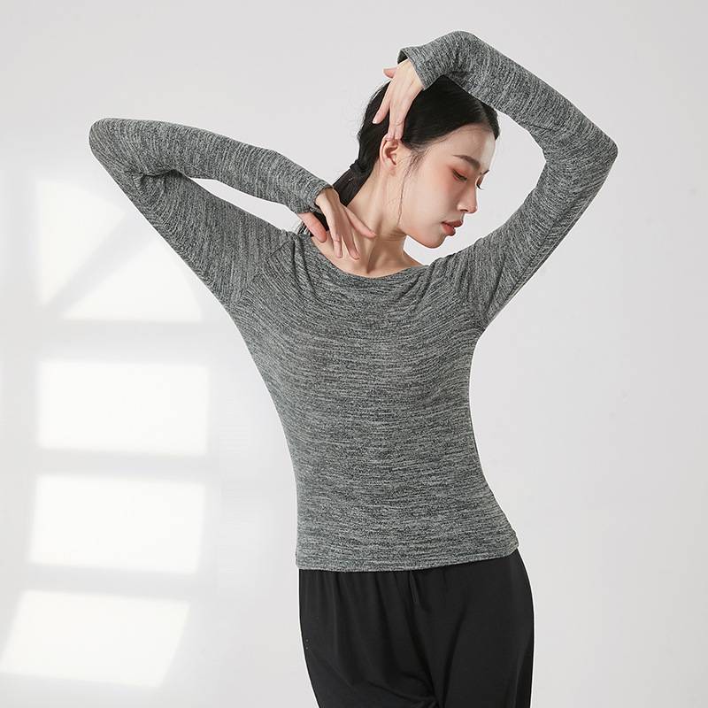 Dance practice service Modern dance long sleeves fingers fingers autumn and spring classical dance thin -shaped training suit