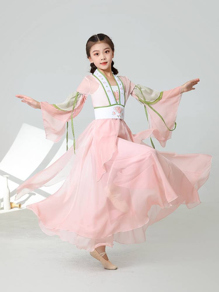 Children girl classical dance elegant super immortal yarn clothes and umbrella dance fan dance Chinese dance performance dance performance clothing