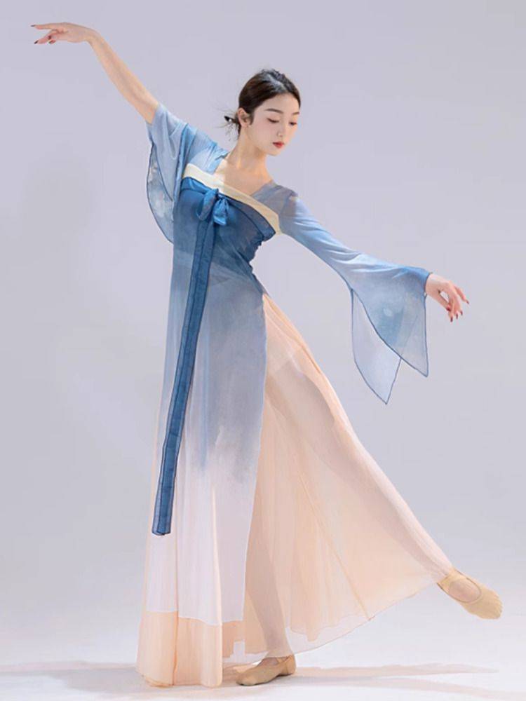 Classical dance dance service female Han Tang Piao belt is rhyme, elegant gauze Chinese dance performance clothing Xinjiang dance