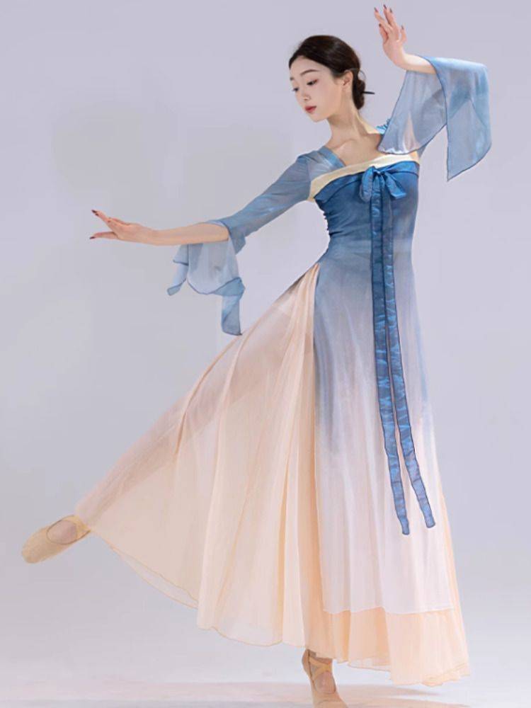 Classical dance dance service female Han Tang Piao belt is rhyme, elegant gauze Chinese dance performance clothing Xinjiang dance
