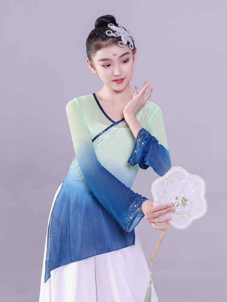 Classical dance clothing female elegant performance of rhyme yae -level clothing -level clothing base training skills Chinese dance green green