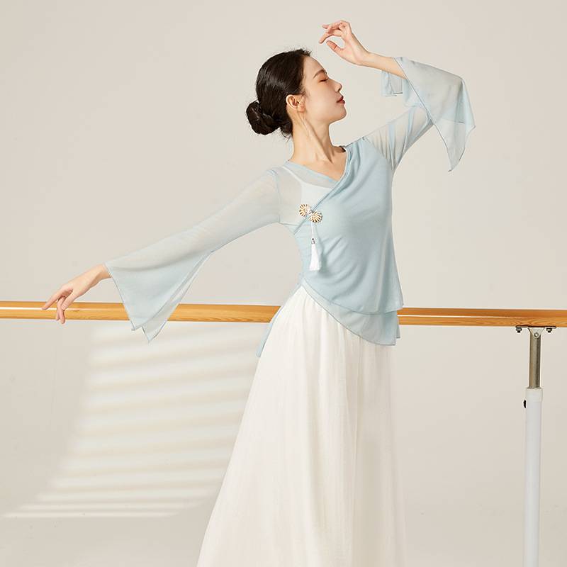 Classical dance yarn clothes rhyme new performance service girl elegant Chinese style fairy training skills dance dance top girl