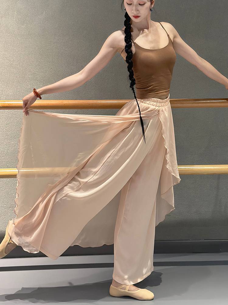 Classical dance clothes, elegant skirt pants practice pants, Chinese dance exercise, ancient style performance service women's lotus pants