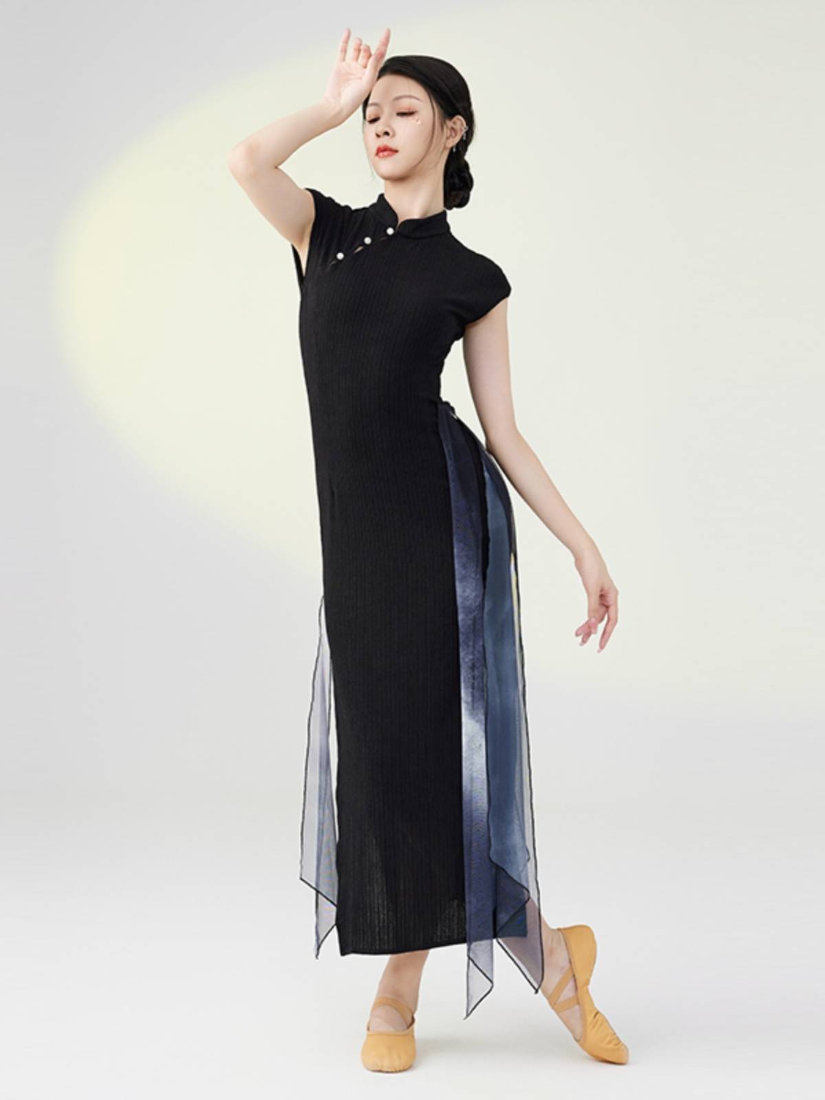 Classical dance cheongsam dance service 2024 new Chinese dance elastic mesh dancing special national style improvement high split