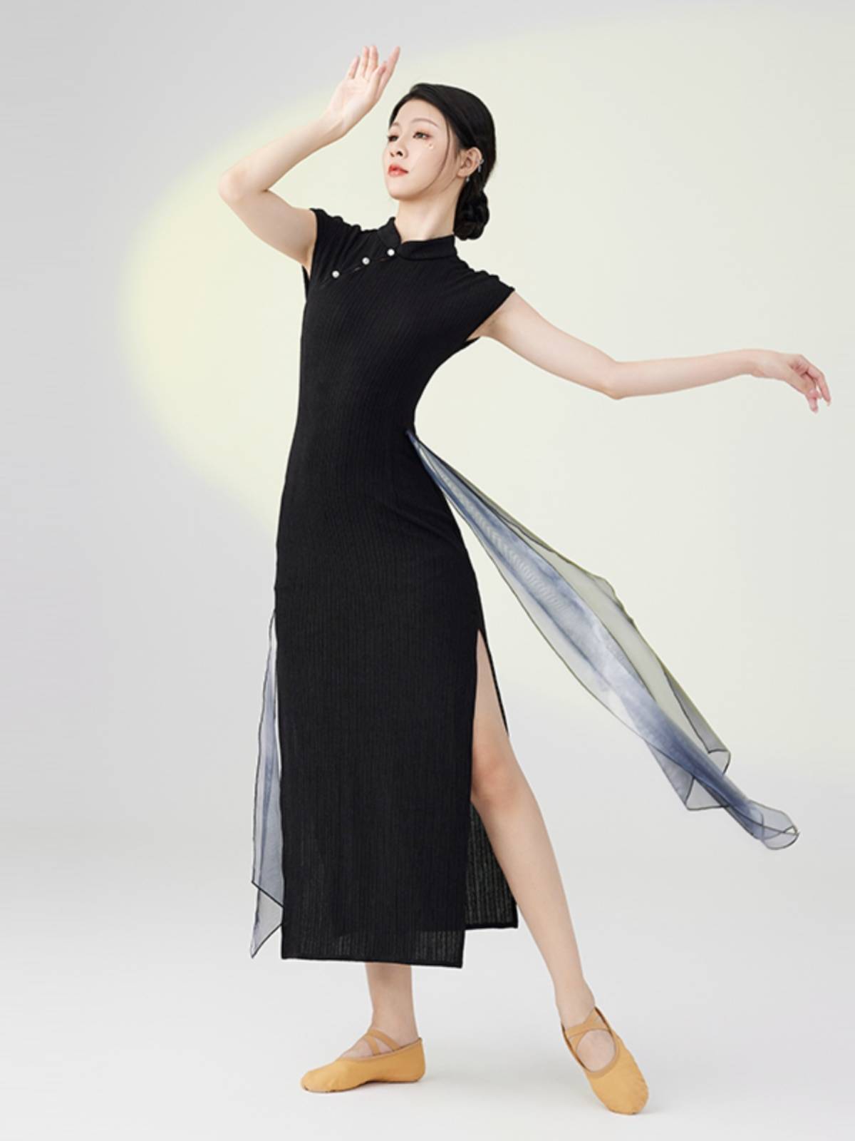 Classical dance cheongsam dance service 2024 new Chinese dance elastic mesh dancing special national style improvement high split