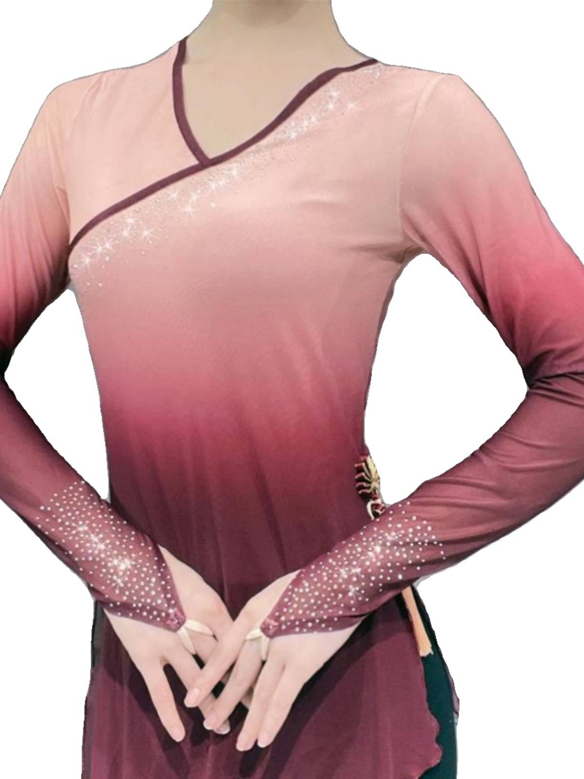 Chinese style classical dance clothing gradient becomes drilling rhyme gauze dance dance exercise, national performance, art test dance service girl