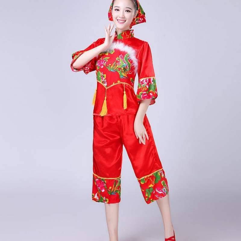 Unmun fan dance umbrella and dance new national dance clothing classical dance adult waist drums suits Yangge service performance service
