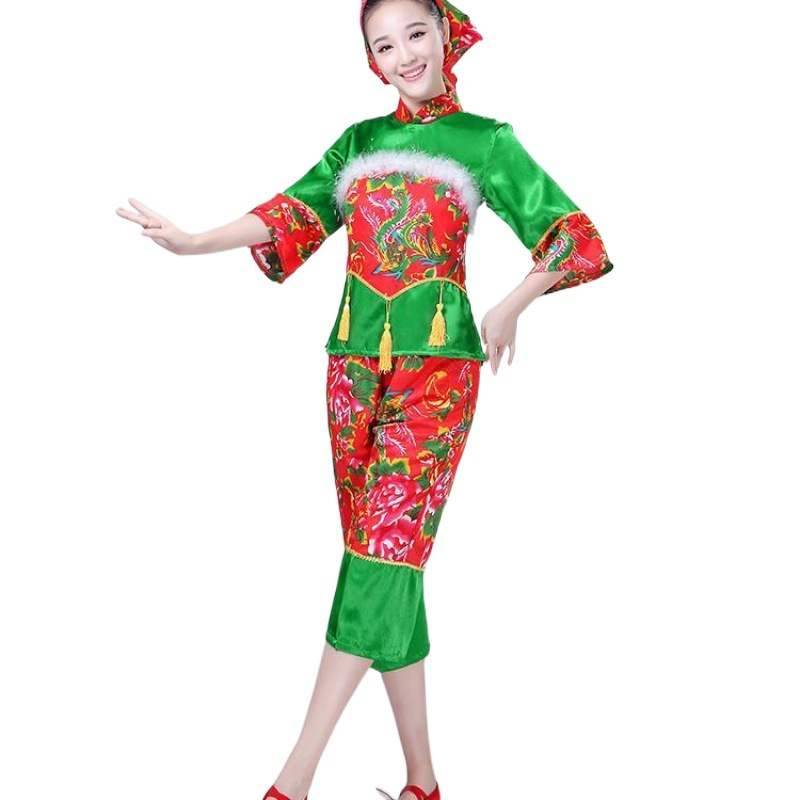 Unmun fan dance umbrella and dance new national dance clothing classical dance adult waist drums suits Yangge service performance service