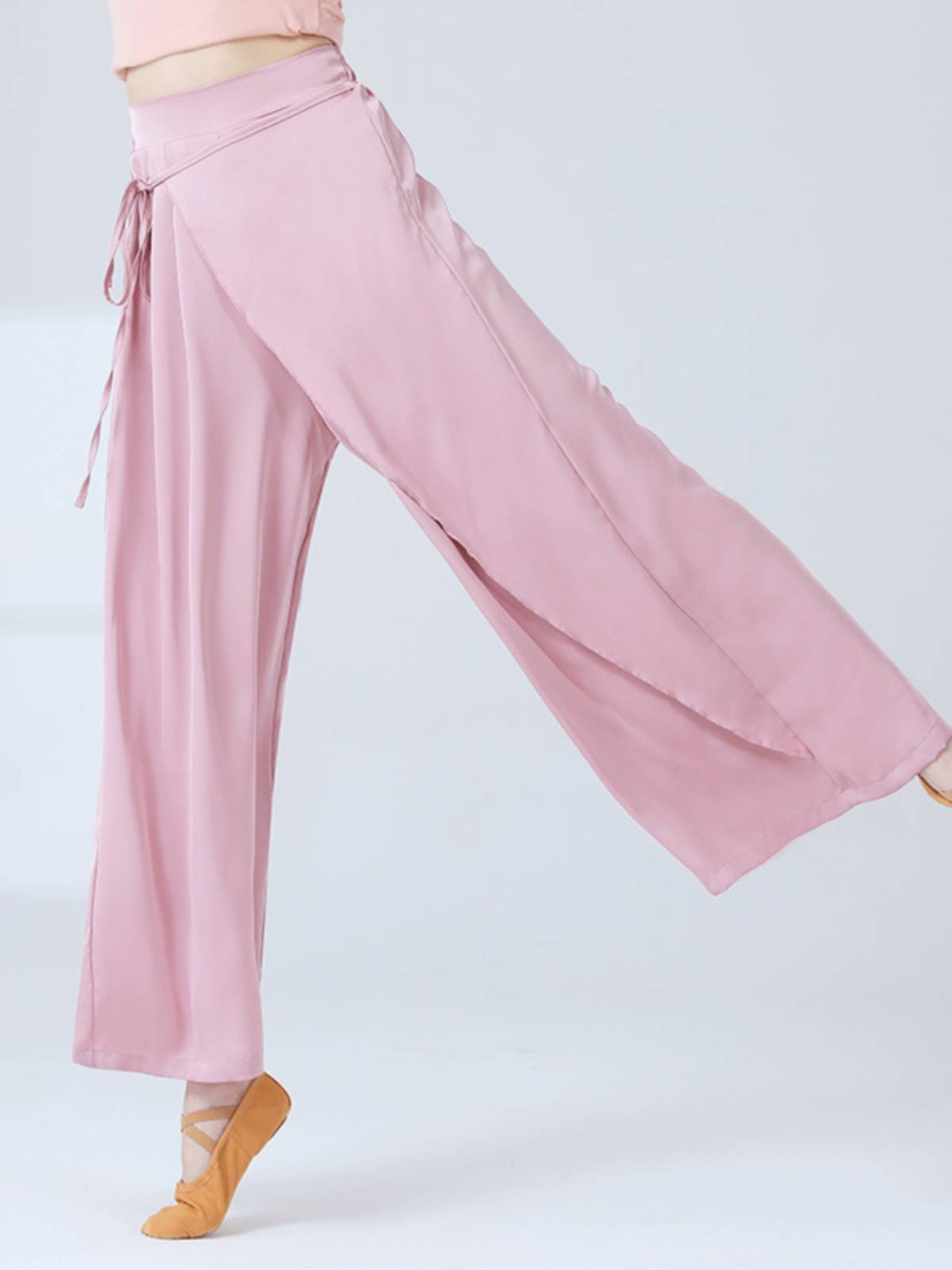 Classical dance pants straight, elegant loose wide -leg pants Chinese dance body professional training design sense ribbon pants