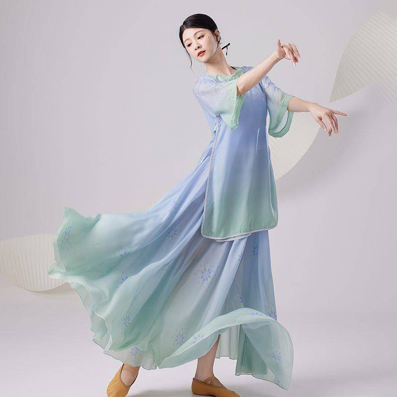 Classical dancer dance suit Gravity color color color color color set Chinese style set costume national stage performance clothes elegant