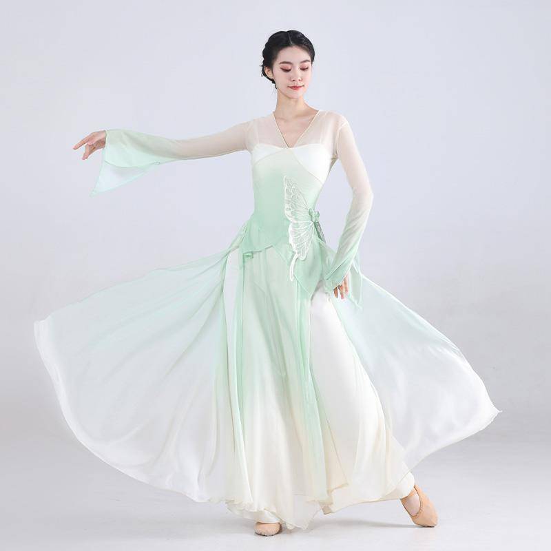 Classical dance clothing female elegant body rhyme elasticity Gravity gauze Chinese dance performance service classical dance exercise suit suit