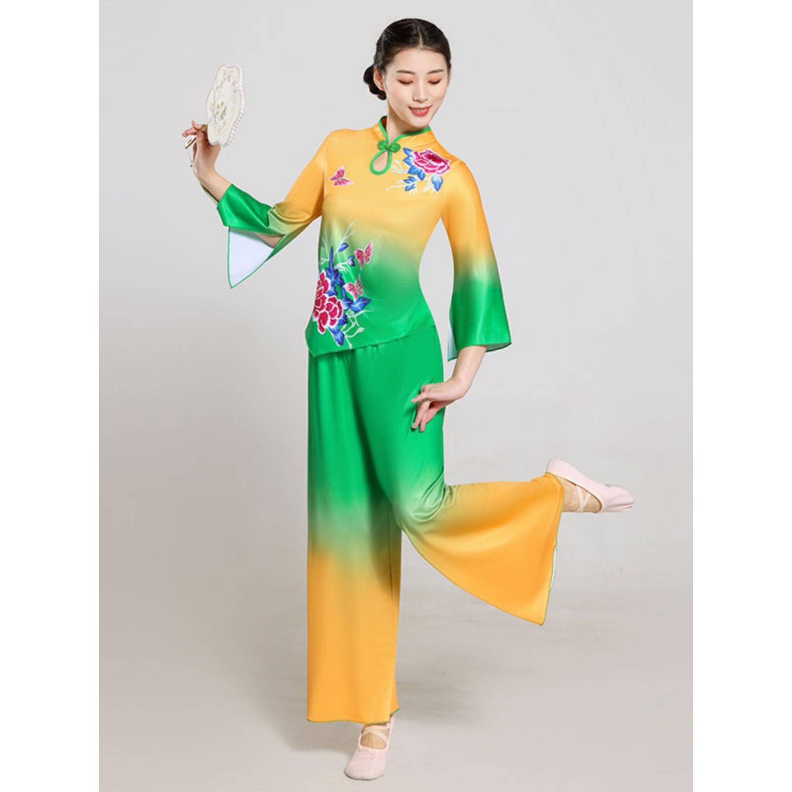 New Plaza Dance Performance Services Chinese Fan Dance Yangge Dance Series Middle -Elderly Classical Dance Watch Set Set