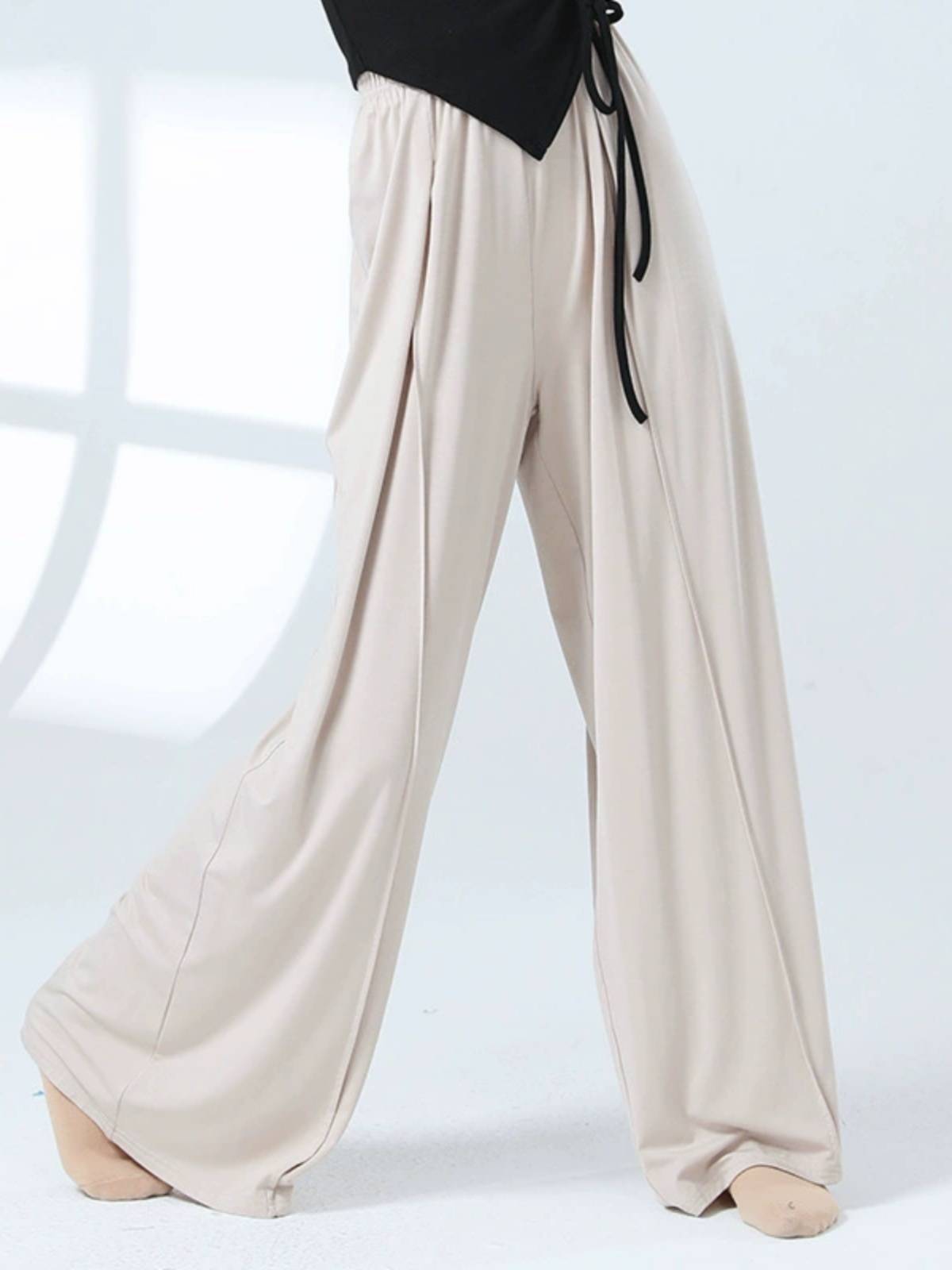 Modern dance exercise pants men and women's new dance clothing high -waist straight -legged wide -leg pants Classical dance yoga four seasons pants