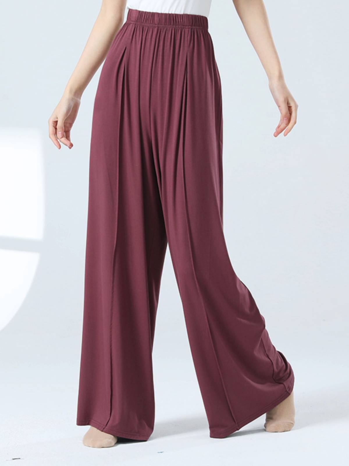 Modern dance exercise pants men and women's new dance clothing high -waist straight -legged wide -leg pants Classical dance yoga four seasons pants
