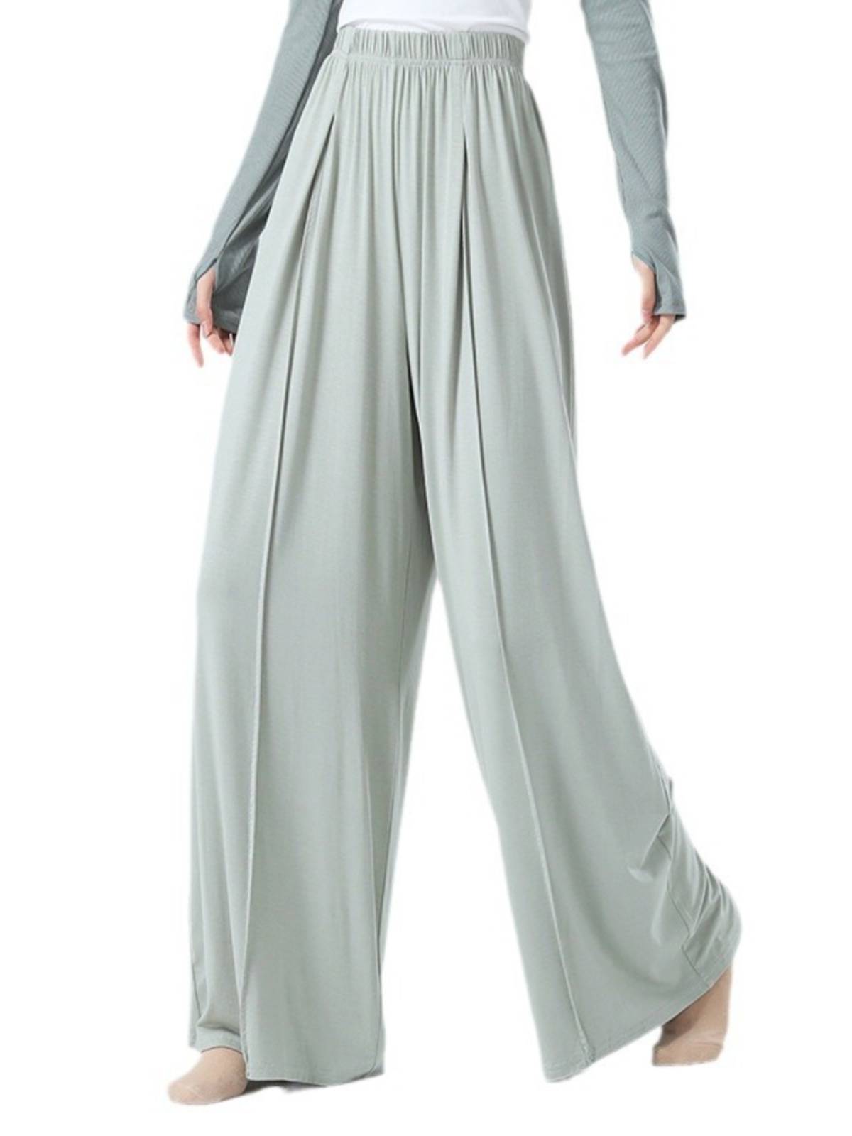 Modern dance exercise pants men and women's new dance clothing high -waist straight -legged wide -leg pants Classical dance yoga four seasons pants