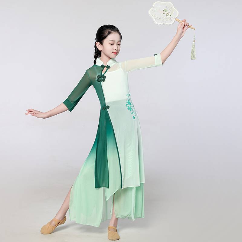 Classical Dance Performance Servant Female Permanent Chinese Wind Children's Cheongsie Rhymes Yaosa National Dance Football Dance Fan Dance Series