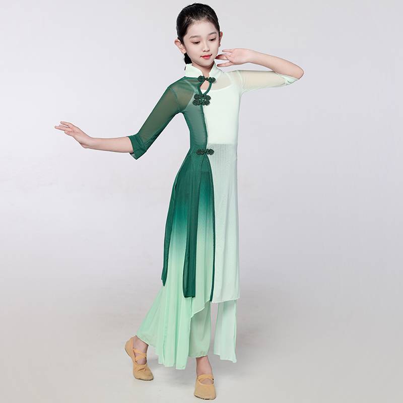 Classical Dance Performance Servant Female Permanent Chinese Wind Children's Cheongsie Rhymes Yaosa National Dance Football Dance Fan Dance Series