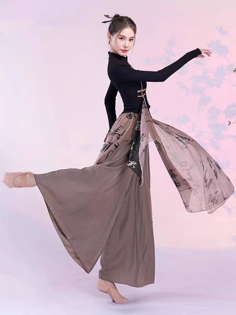Classical Dance Dance Fun Leader Long Sleeve Covered Cheongsam Revisit Dance Dance Dance Chinese Dance Performance Service