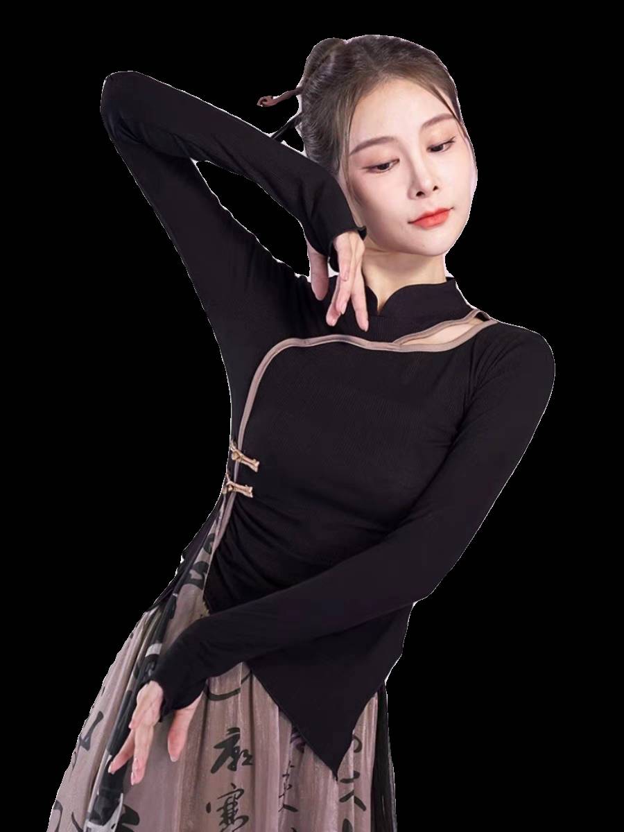 Classical Dance Dance Fun Leader Long Sleeve Covered Cheongsam Revisit Dance Dance Dance Chinese Dance Performance Service