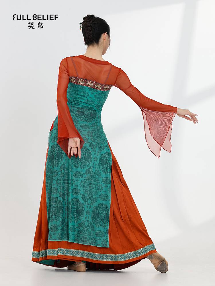 Fuxi classical dance clothing, elegant female Han Tangqi chest skirt performance, drifting belt body rhyme performance gauze clothes