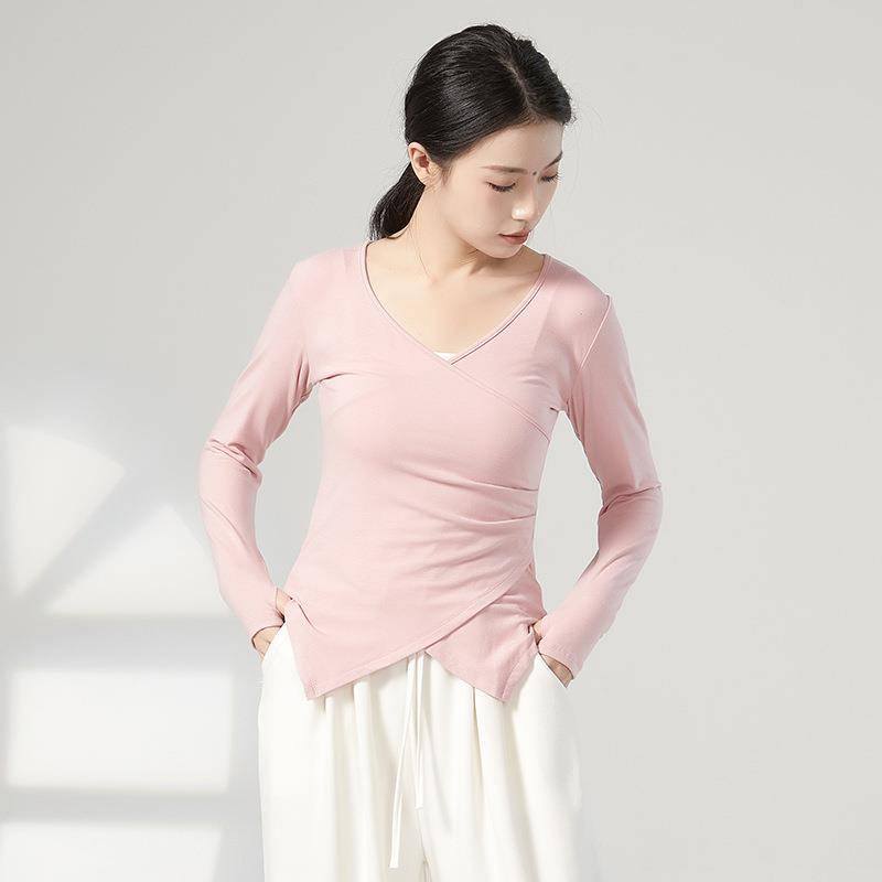 Short -thin practice service long -sleeved cross -class classical dance -shaped dress female Chinese dance wide -leg pants art test training dance service