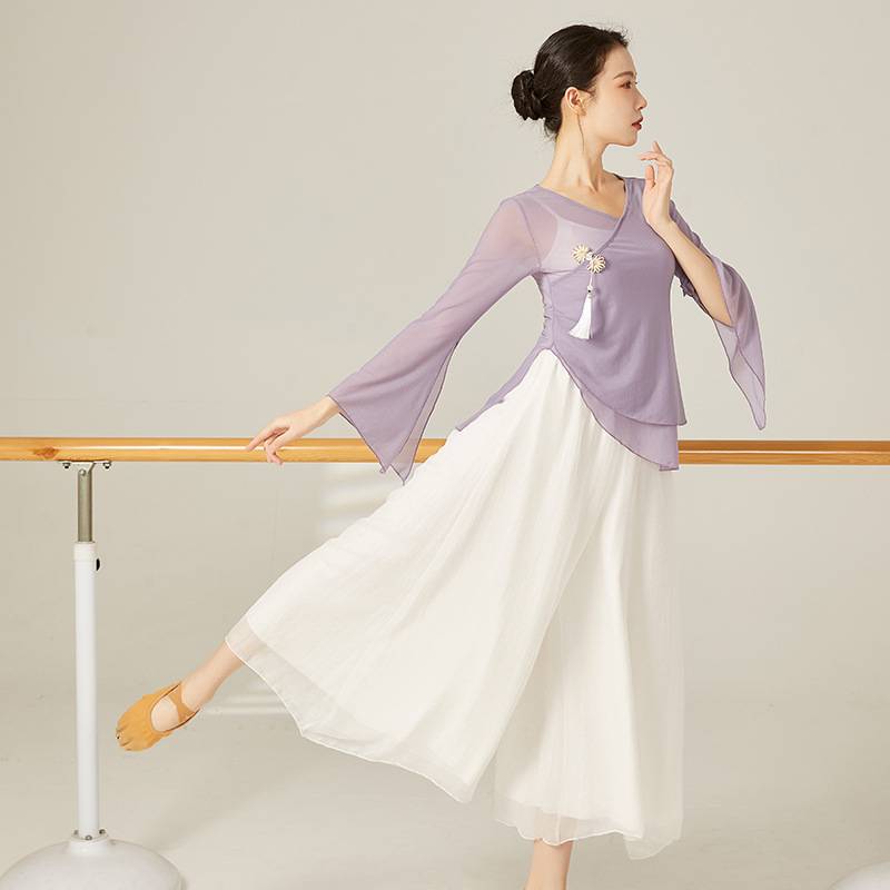 Classical dance yarn clothes rhyme new performance service girl elegant Chinese style fairy training skills dance dance top girl