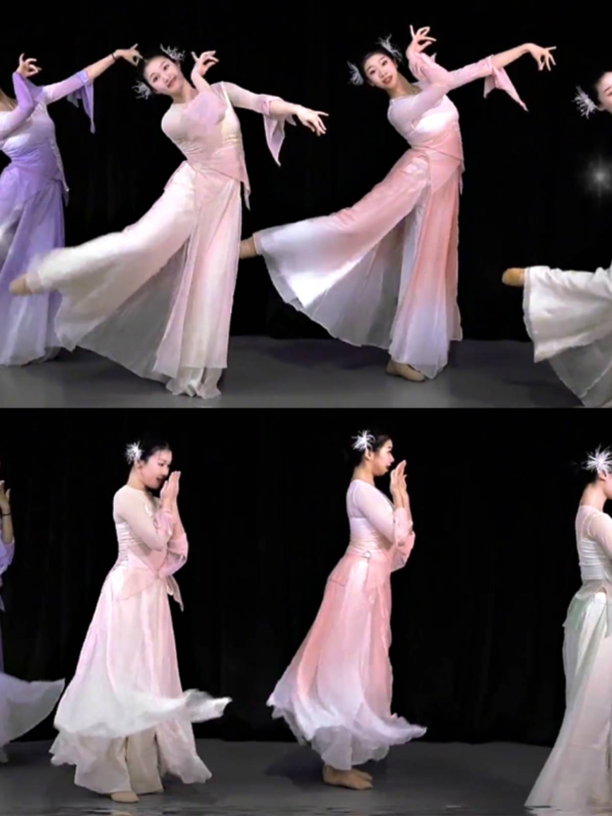 Spring Song Dance Clothing on the Chunshan Classical Dance Flower Body Rhyme Plasma Dress Fairy Practice Female Watch Female Watch Performance Clothing