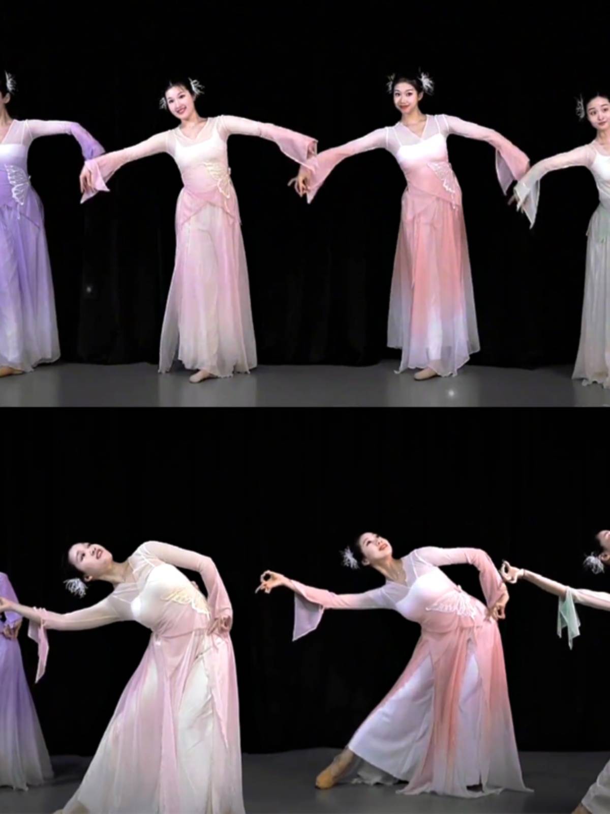Spring Song Dance Clothing on the Chunshan Classical Dance Flower Body Rhyme Plasma Dress Fairy Practice Female Watch Female Watch Performance Clothing