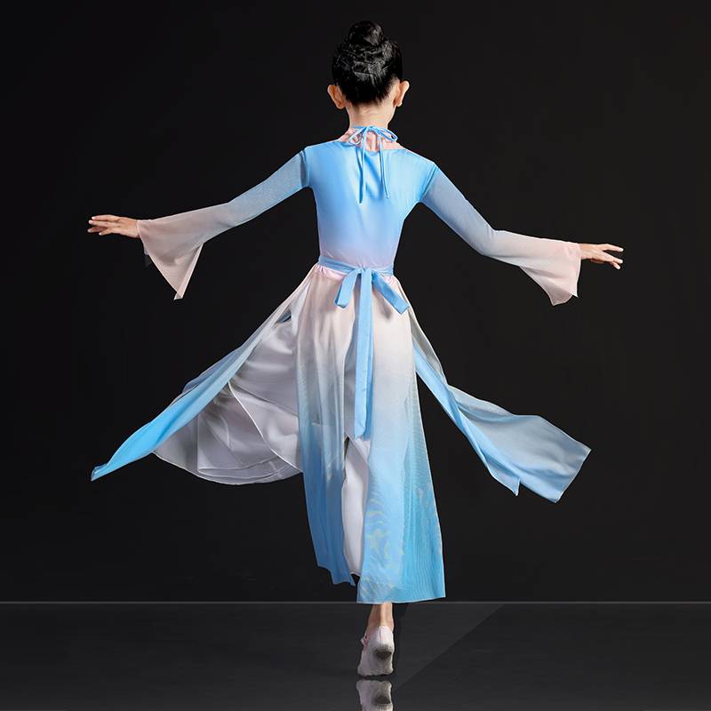 Children's dance service summer classical dance performance clothes gauze elegant girl young children Chinese dance fan dance watch show