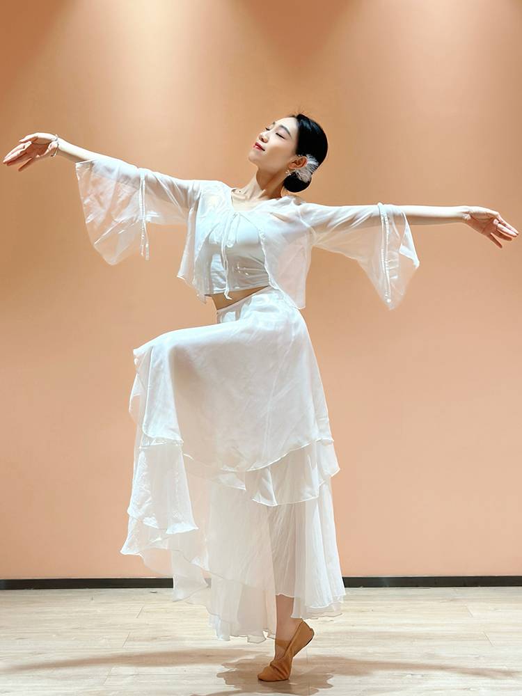 Classical Dance Performance Services Summer Fairy Gold Global Skirt Big Skirt Body Rhyme Practice Chinese Dance Performance Service