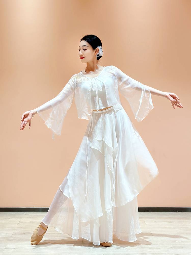 Classical Dance Performance Services Summer Fairy Gold Global Skirt Big Skirt Body Rhyme Practice Chinese Dance Performance Service