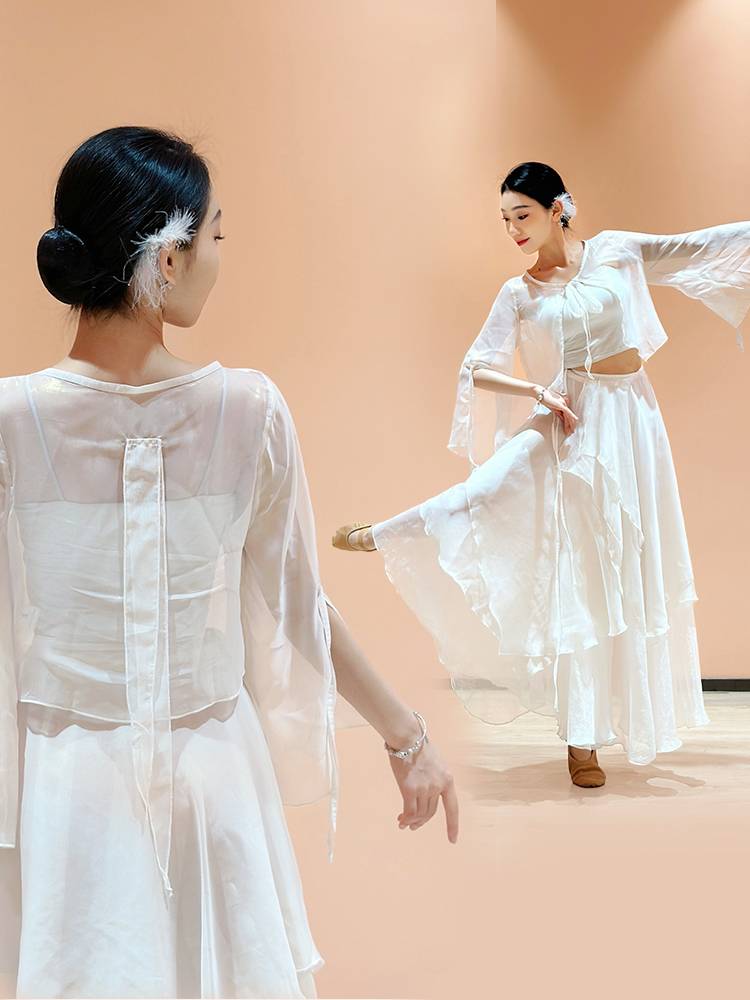 Classical Dance Performance Services Summer Fairy Gold Global Skirt Big Skirt Body Rhyme Practice Chinese Dance Performance Service