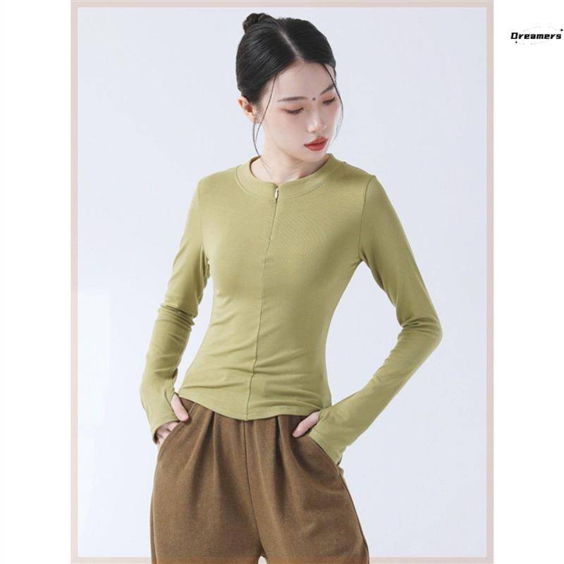 EssenceDance clothes Top, autumn and winter modern dance repair sleeve refers to zipper long -sleeved classical dance exercise Chinese dance -shaped dress