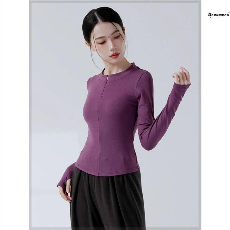 EssenceDance clothes Top, autumn and winter modern dance repair sleeve refers to zipper long -sleeved classical dance exercise Chinese dance -shaped dress