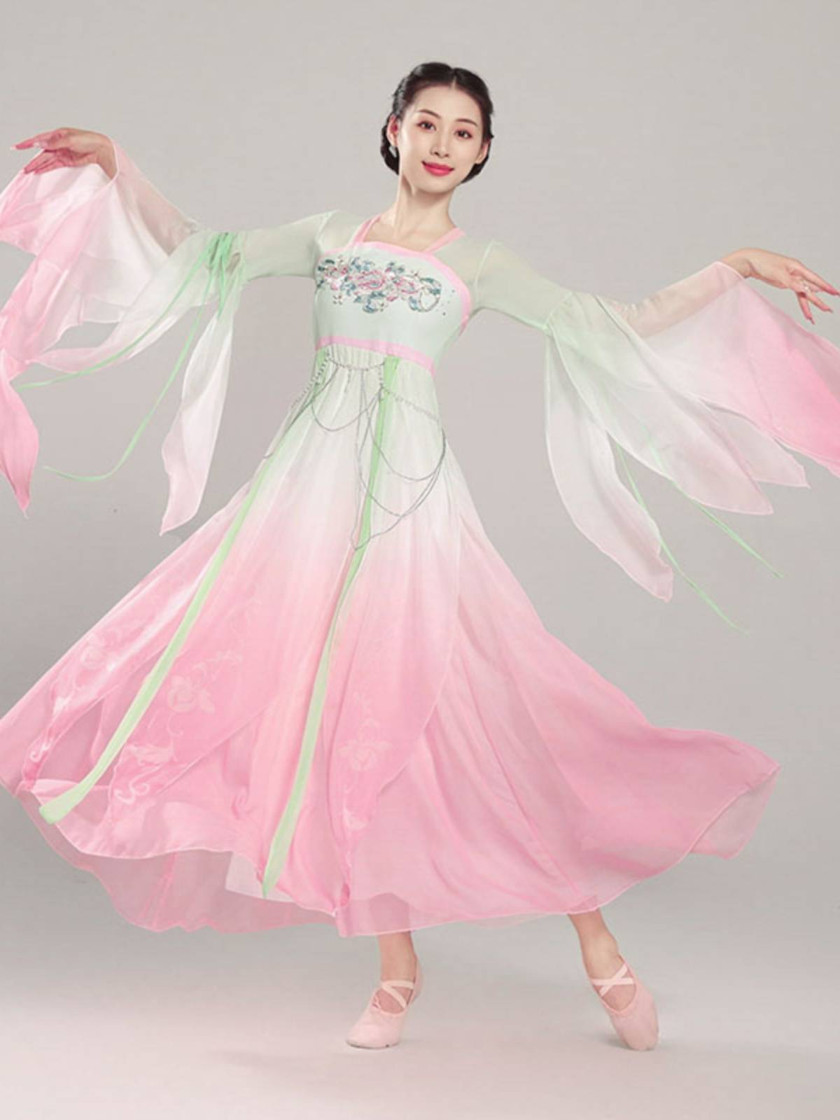 Spring Nuanyin's new classical dance Chinese dance performance suit is elegant Linger, the same elegant fairy gauze dress