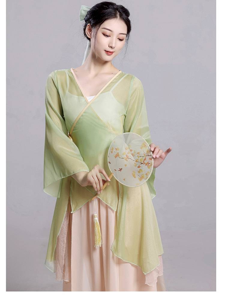 Classical dance service female body rhyme, elegant fairy gauze, ancient style Chinese dance performance service, national dance exercise top
