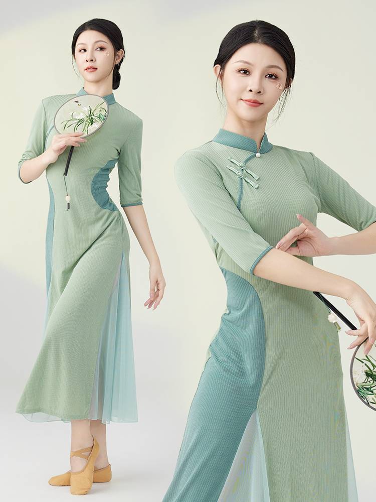 Xia Hui likes your same dance cheongsam Chinese style classical dance special elastic dance high -opening new