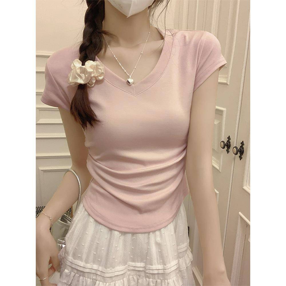 Dance practice service female new short -sleeved modern dance top school student art test service service service adult classical dance -shaped dress