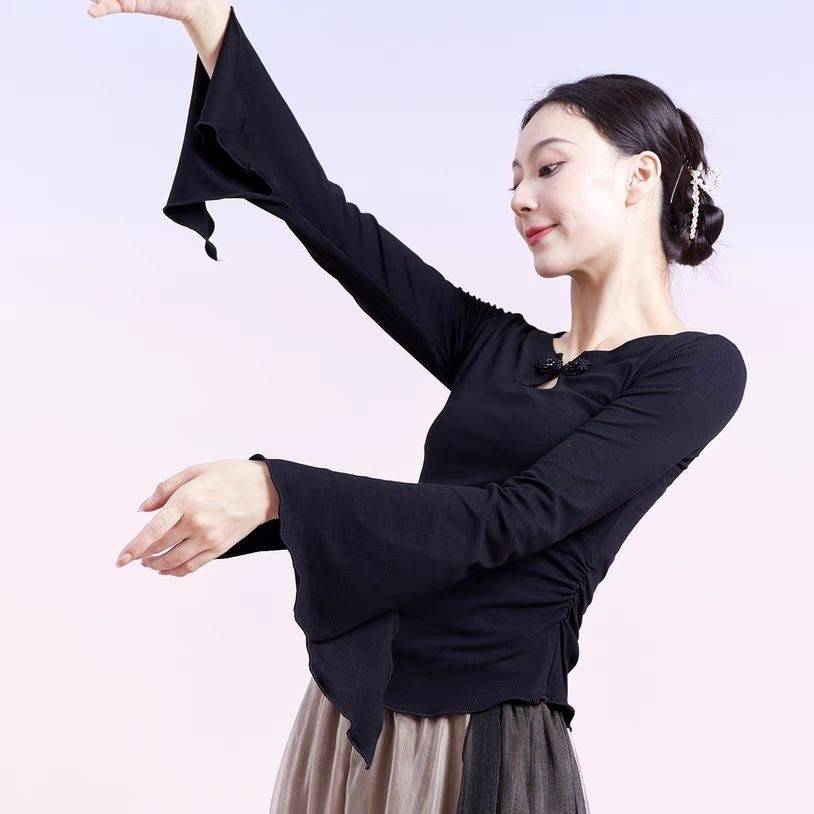 Performance service rental classical dance exercises, elegant gauze pants female modern dance wide -leg pants Chinese national dance show