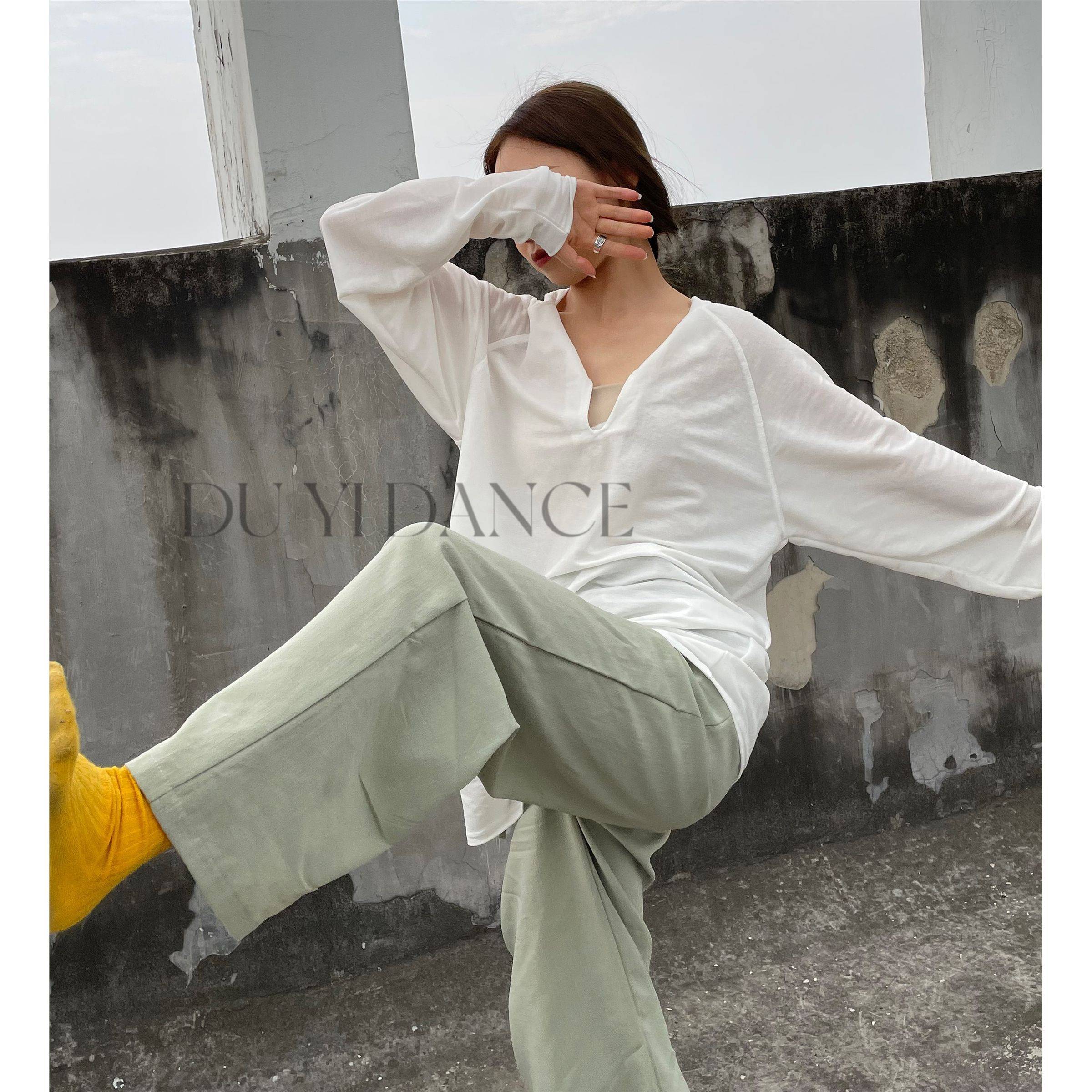 Loose dance top training service 2023 New dance special Chinese dance -shaped body service long -sleeved adult classical dance